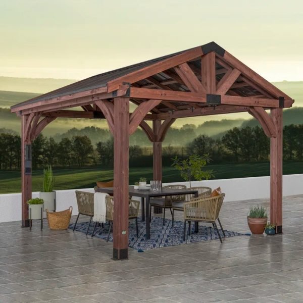 Backyard Discovery Arlington 12' x 12' Cedar Wood Outdoor Patio Gazebo
