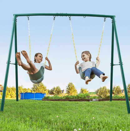 Designasofa 440 lbs Heavy-Duty Metal Swing Frame A-Frame Stand with 5 Hooks