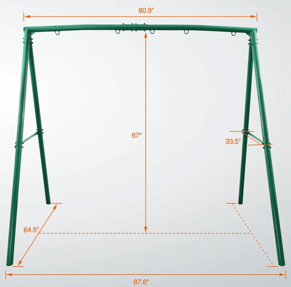 Designasofa 440 lbs Heavy-Duty Metal Swing Frame A-Frame Stand with 5 Hooks