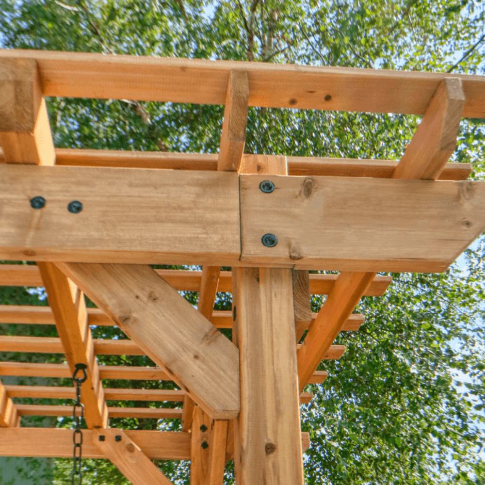 Backyard Discovery Callahan Cedar Wood Outdoor 2-Person Pergola Swing Bench
