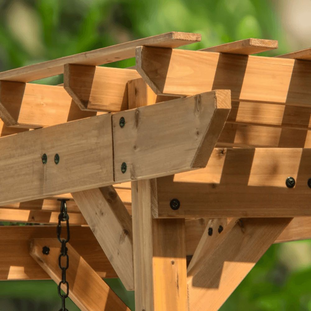 Backyard Discovery Callahan Cedar Wood Outdoor 2-Person Pergola Swing Bench
