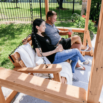 Backyard Discovery Callahan Cedar Wood Outdoor 2-Person Pergola Swing Bench