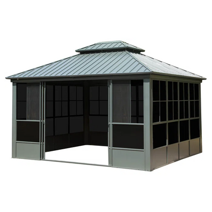 Designa 12' x 14' Hardtop Aluminum Gazebo with Galvanized Steel Roof