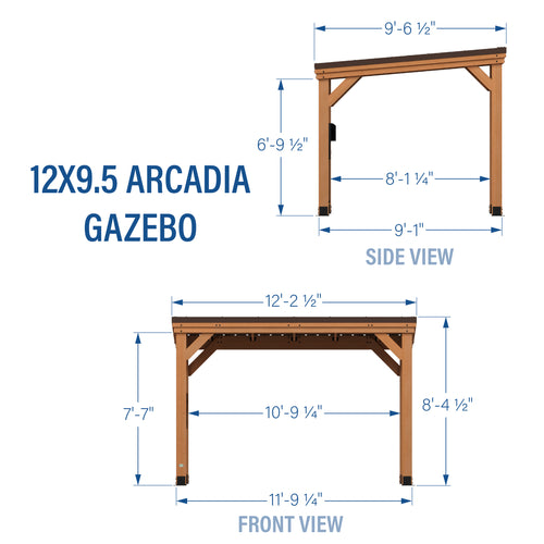 Backyard Discovery Arcadia 12' x 9.5' Cedar Gazebo with PowerPort