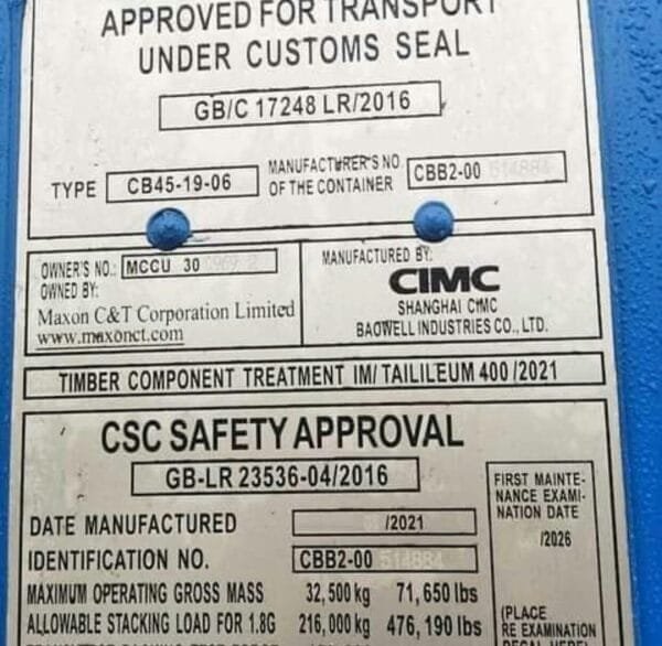 40FT Brand New Blue Cargo Container for storage