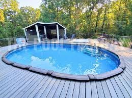 18’x33′ Saltwater LX Oval Above Ground Swimming Pool – Features Stainless Steel Skimmer Panel