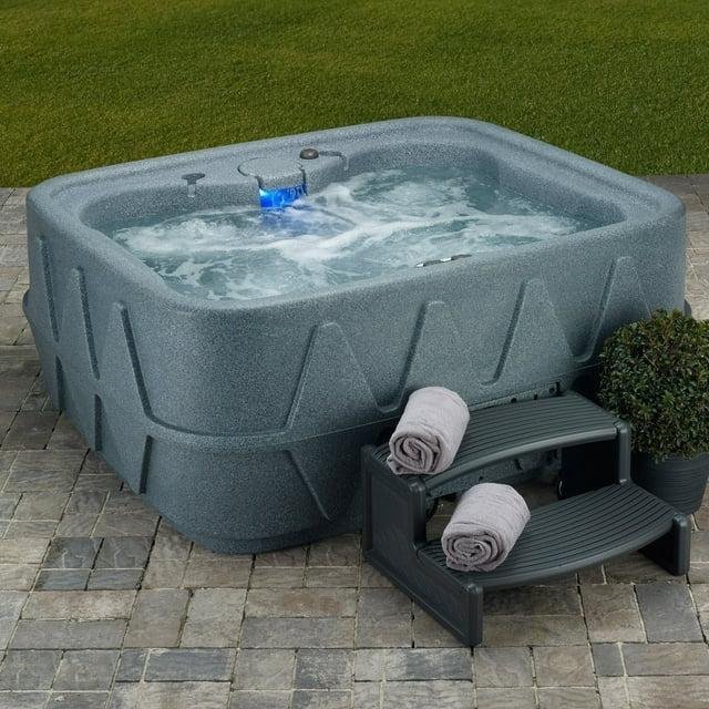 AquaRest Spas Select 400 4-Person Stainless 20-Jets Plug and Play Hot Tub with LED Waterfall