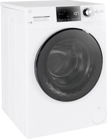 GE – 2.4 Cu. Ft. High Efficiency Stackable Front Load Washer with Steam and Sanitize – White