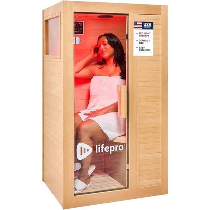 LifePro 1 Person Far Infrared Home Sauna brown
