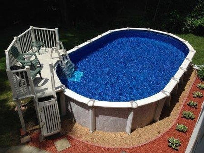 Vinylworks 5′ x 13.5′ Resin Above Ground Swimming Pool Deck Kit Taupe